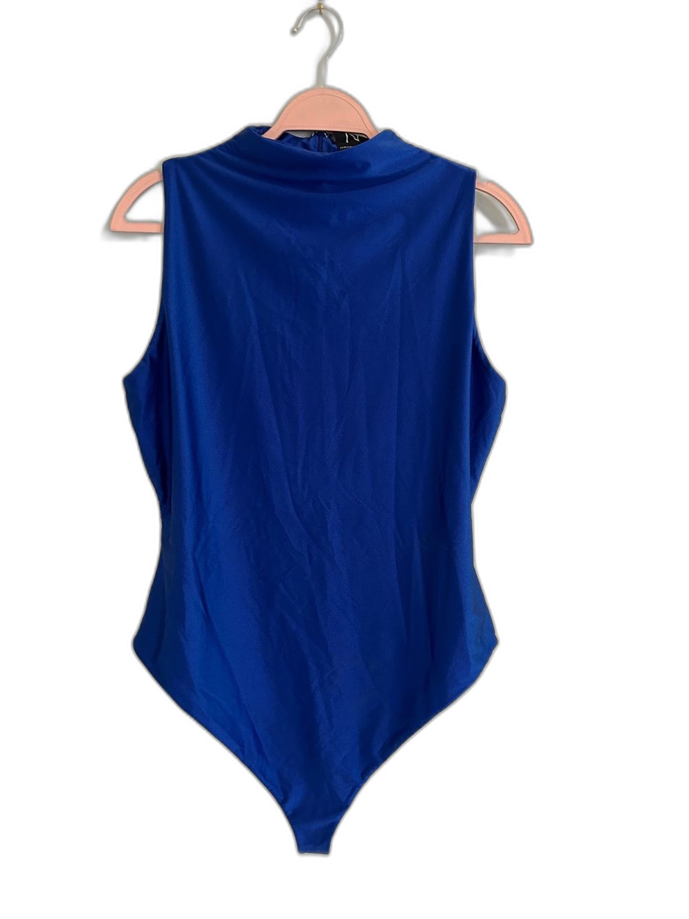 Naked Wardrobe Royal Blue Mock Neck Sleeveless Bodysuit NWOT